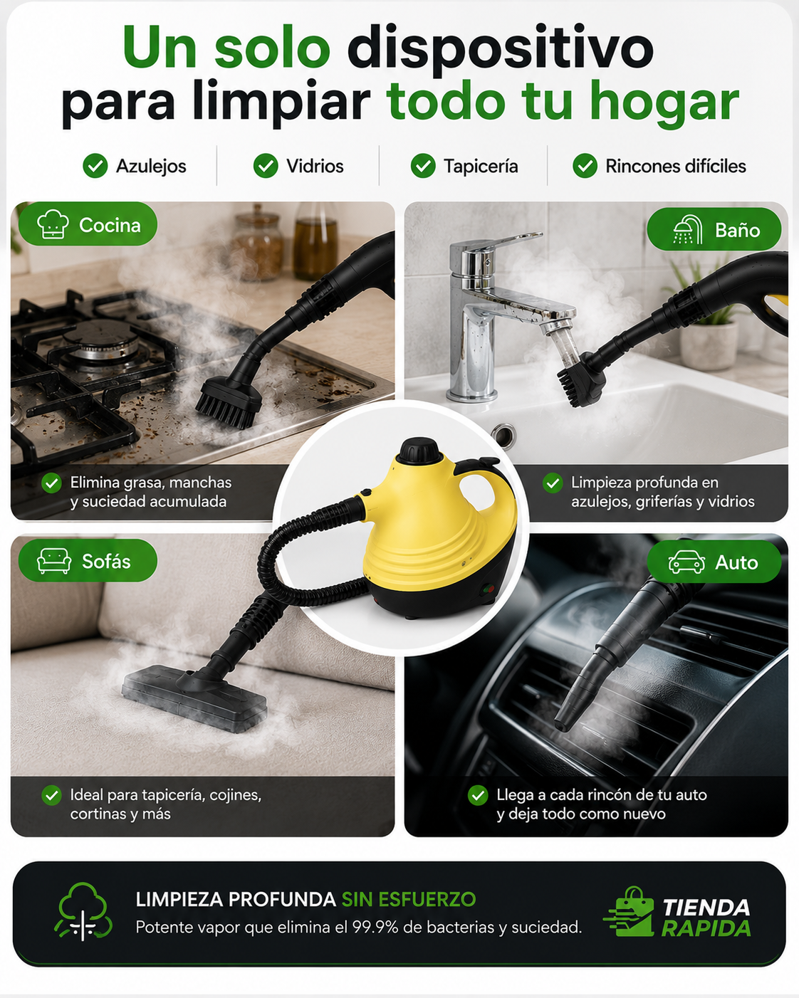 VaporClean Pro™ - Limpieza profunda del hogar con menos esfuerzo
