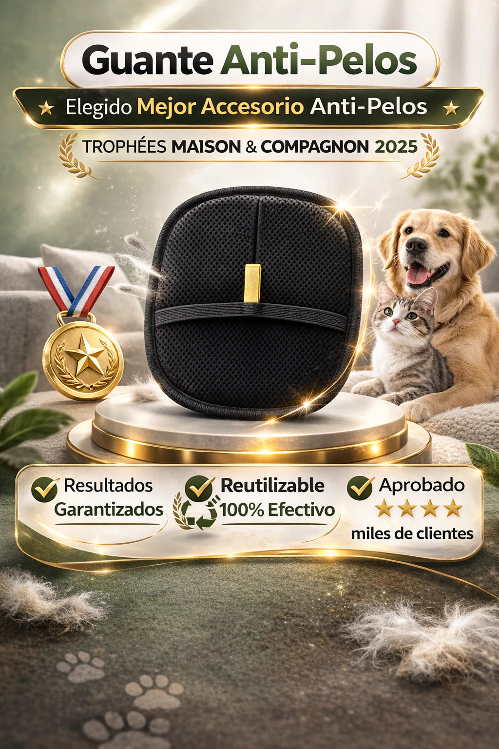 Guante Aseo Mascota Quita Pelo Sobrante