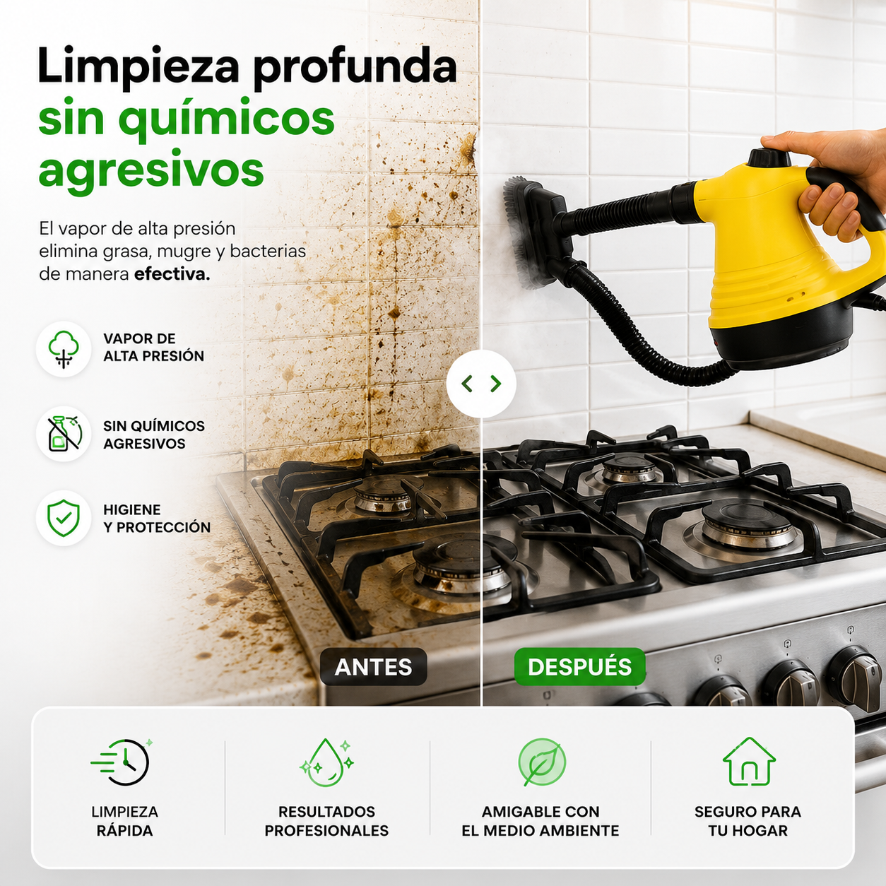 Vaporizador ProClean™ 10 en 1 | Limpieza Profunda con Vapor